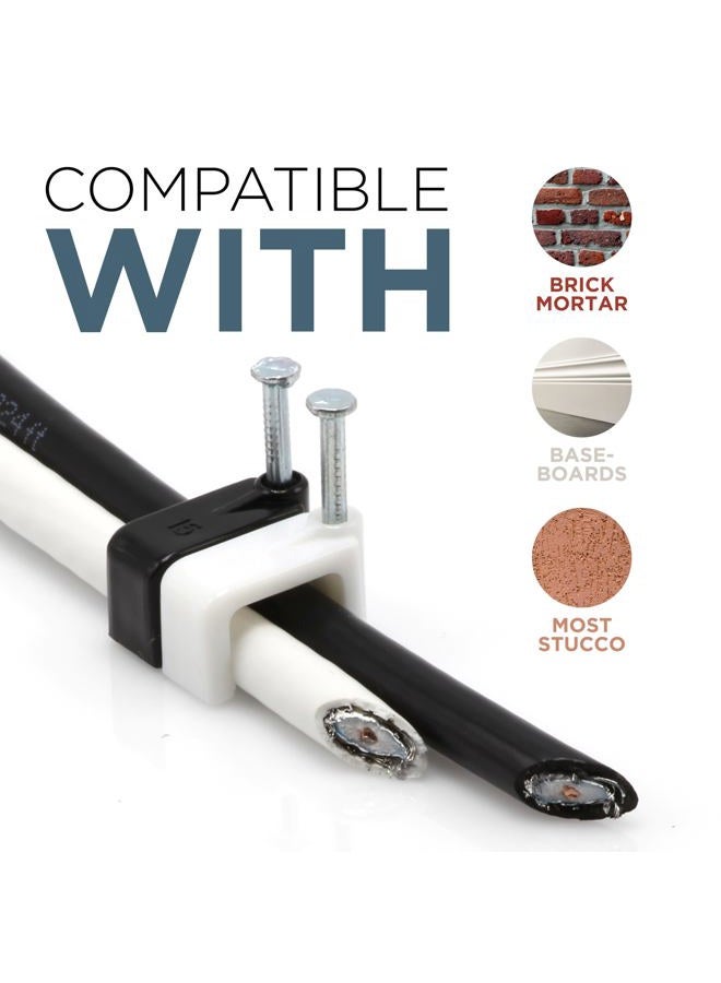 THE CIMPLE CO Dual, Twin, or Siamese Coaxial Cable Clips, Cat6, Electrical Wire Cable Clip, 1/2 in Nail Clip and Fastener, Black (100 Pieces per Bag) - Image 3