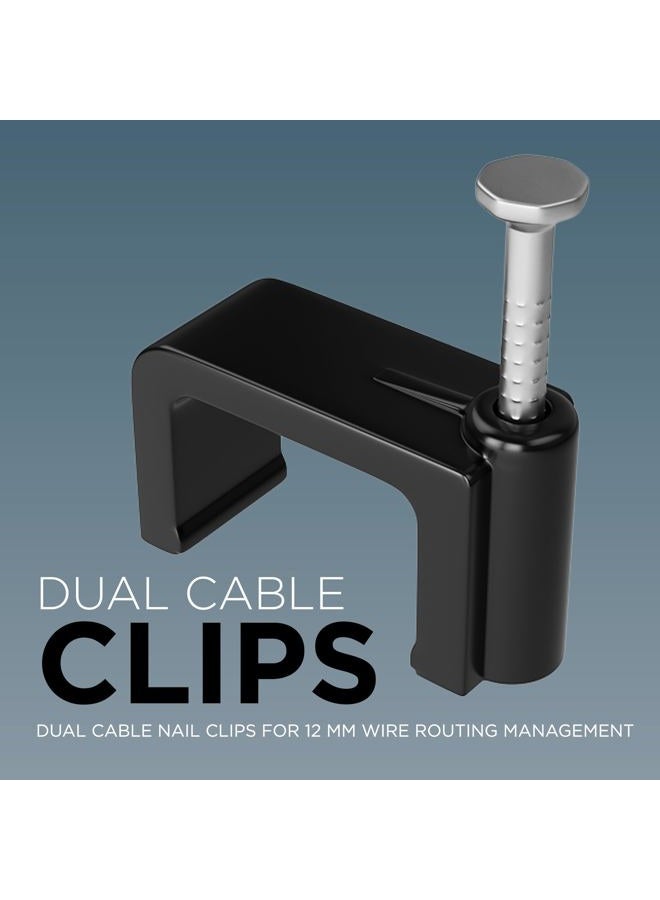 THE CIMPLE CO Dual, Twin, or Siamese Coaxial Cable Clips, Cat6, Electrical Wire Cable Clip, 1/2 in Nail Clip and Fastener, Black (100 Pieces per Bag) - Image 2