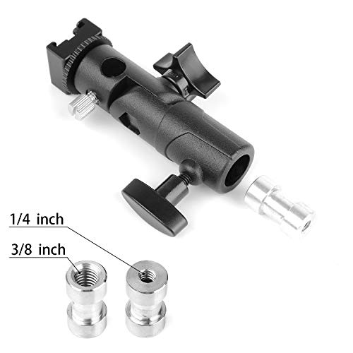 ChromLives Updated Version Flash Bracket-ChromLives Light Stand Flash Mount Cold Shoe Flash Stand Photography Camera Umbrella Holder Bracket E Type for DSLR Camera Canon Nikon Pentax Olympus Nissin Metz and DSLR - Image 2