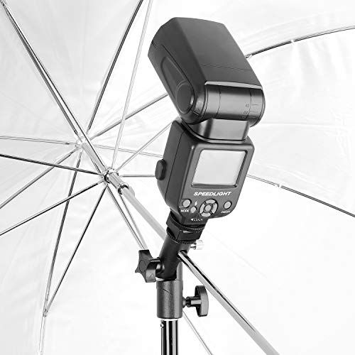 ChromLives Updated Version Flash Bracket-ChromLives Light Stand Flash Mount Cold Shoe Flash Stand Photography Camera Umbrella Holder Bracket E Type for DSLR Camera Canon Nikon Pentax Olympus Nissin Metz and DSLR - Image 4