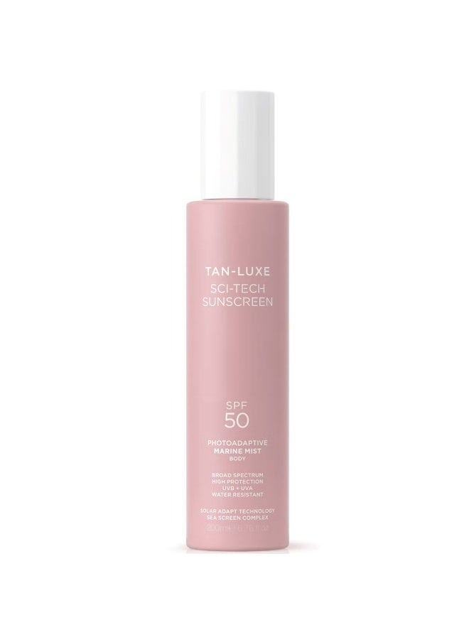 TAN-LUXE Sci Tech Sunscreen Photo-Adaptive Body Mist SPF 50 200ml - Image 1