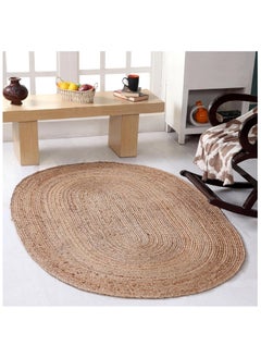 LINGWEI Handmade Oval Braided Jute Rug - Natural Jute Area Rug for Home Décor, Kitchen, Hallway - Hand Woven Eco-Friendly Rug  Hand Crafted Area Rug Carpet Floor Mat  - Image 3