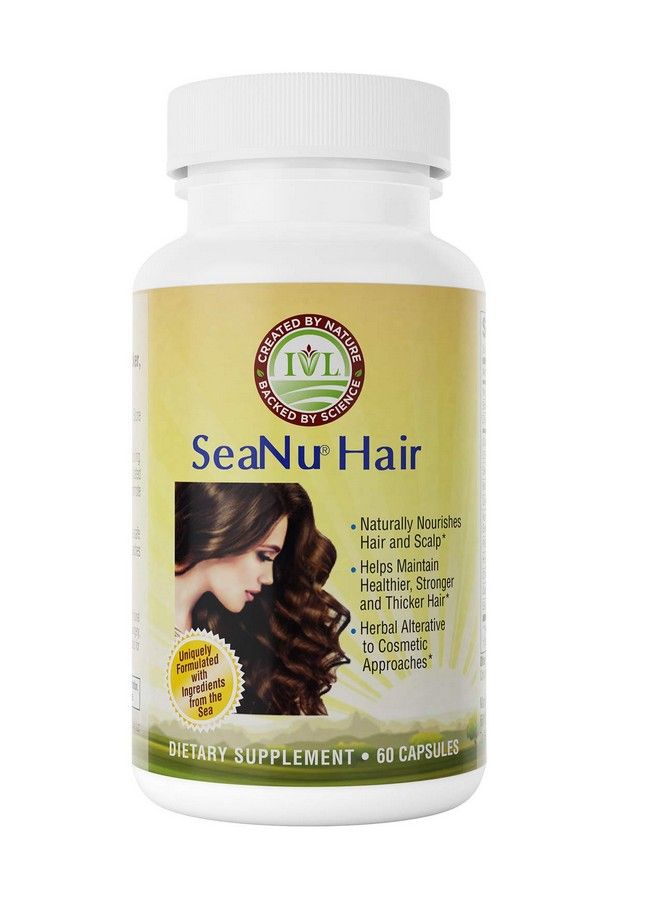 IVL Seanu Hair Vitamins With Biotin Vitamin B3 Zinc Saw Palmetto Berry Extract Green Lipped Mussel Herbal Extracts For Hair Growth Support. 30 Day Supply (60 Capsules)  - Image 1