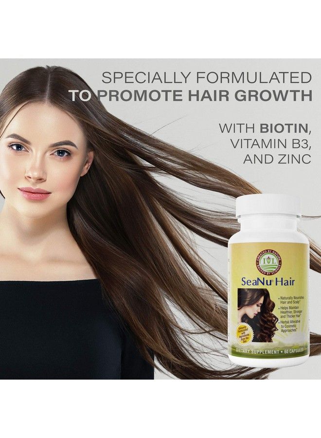 IVL Seanu Hair Vitamins With Biotin Vitamin B3 Zinc Saw Palmetto Berry Extract Green Lipped Mussel Herbal Extracts For Hair Growth Support. 30 Day Supply (60 Capsules)  - Image 4