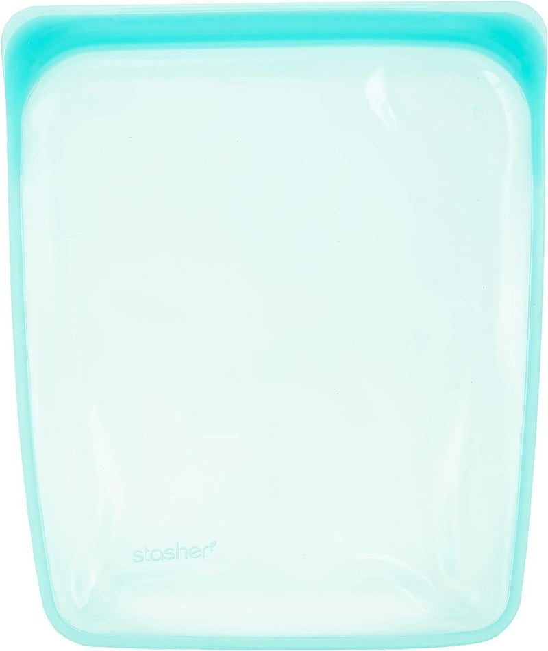 Stasher Platinum Silicone Food Grade Reusable Storage Bag, Aqua (1/2 Gallon) | Reduce Single-Use Plastic | Cook, Store, Sous Vide, or Freeze | Leakproof, Dishwasher-Safe, Eco-friendly | 64 Oz - Image 1