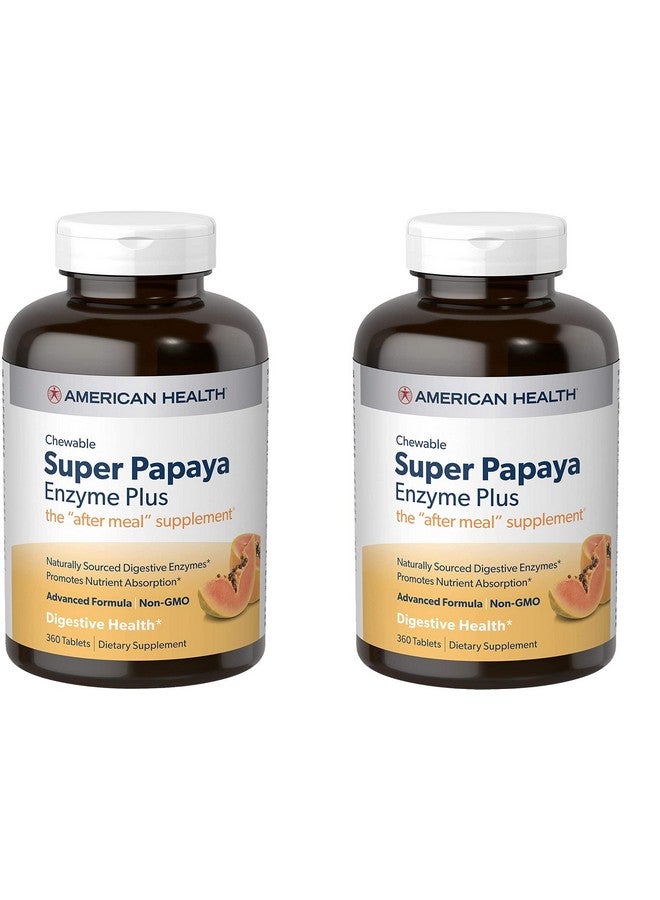 American Health Enzymes Chewable Super Papaya Enzyme Plus 360 Tablets (Pack Of 2) - Image 2