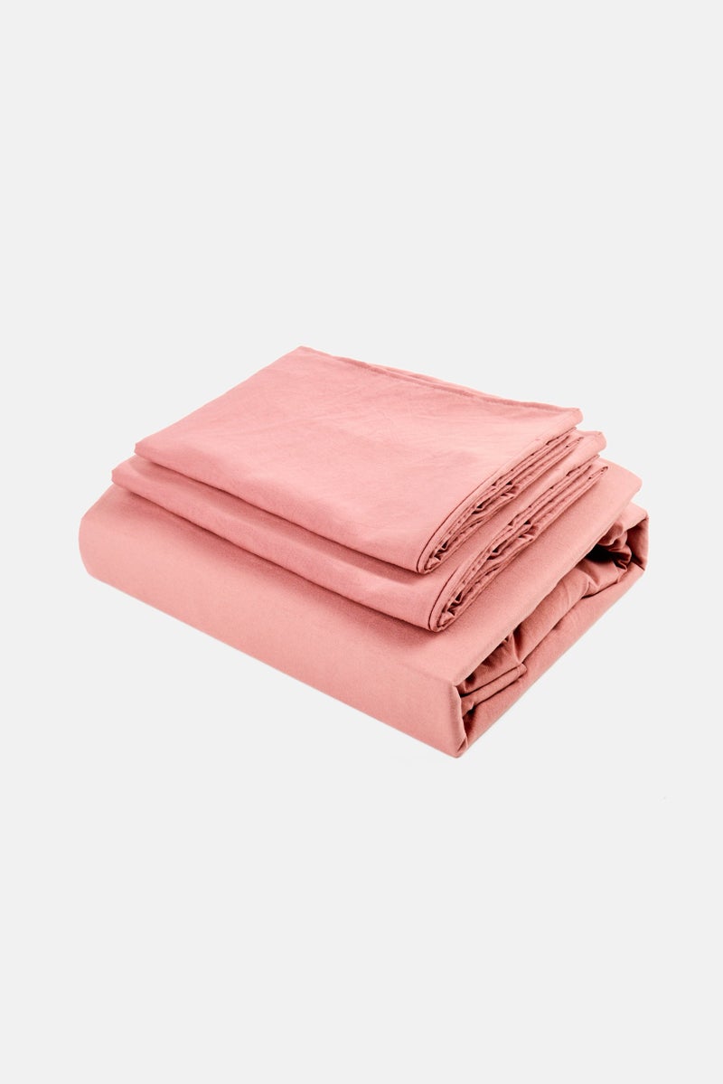 YOTO Queen Comfortable With Lasting Durable Fitted Sheet, Pink  - Image 1