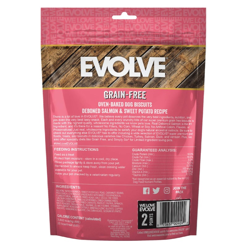 Evolve Pet Food Grain Free Deboned Salmon and Chickpea Dog Biscuits 12 Ounce (Pack of 1) - Image 2