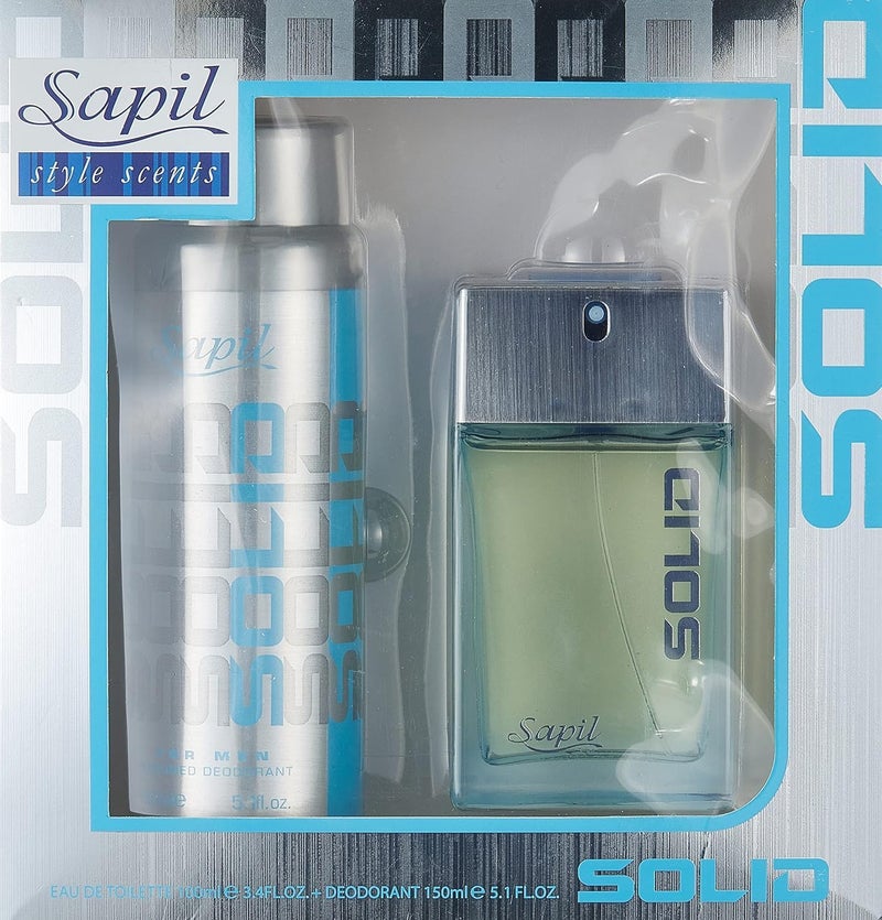 Sapil Solid For Men Gift Set - 100ml Eau de Toilette & 150ml Deodorant - Image 2