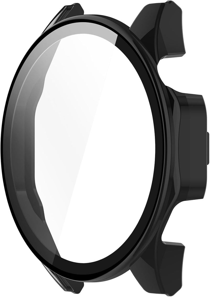 Disscool Full Coverage Case with Screen Protector Compatible with Huawei Watch GT4 46mm, Ultra-Thin Hard PC and Real Glass Replace Protective Case Cover(Black) - Image 4
