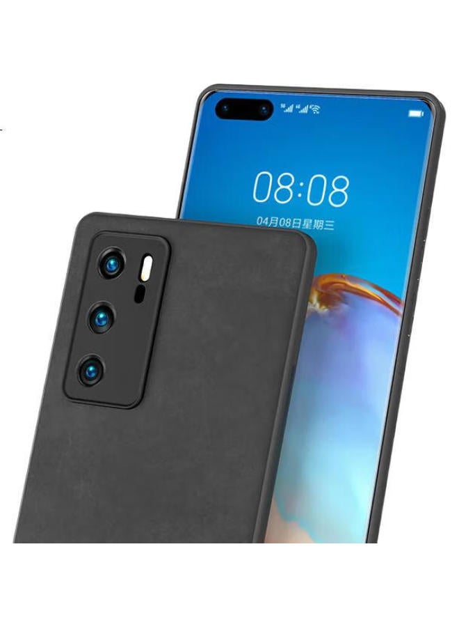 Hotfire Huawei P40 Phone Case, Huawei P40 Protective Cover, Upgraded Skin-Like Lambskin Matte Lens Full Protection Silicone Case For Men And Women - Midnight Black - Image 1