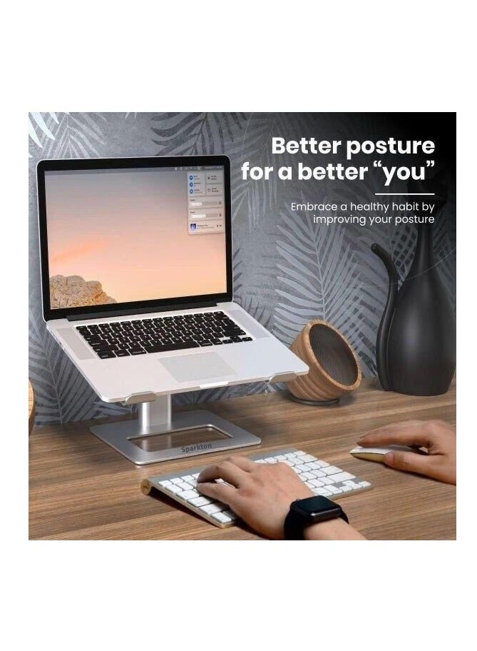 Sparkton Laptop Stand | Adjustable Ergonomic Stand with Anti-Slip Silicone Pads  Compatible with 10"-17" Laptops  Prevent Neck & Shoulder Pain  Portable Durable & Space-Saving Design 💻✨ - Image 3