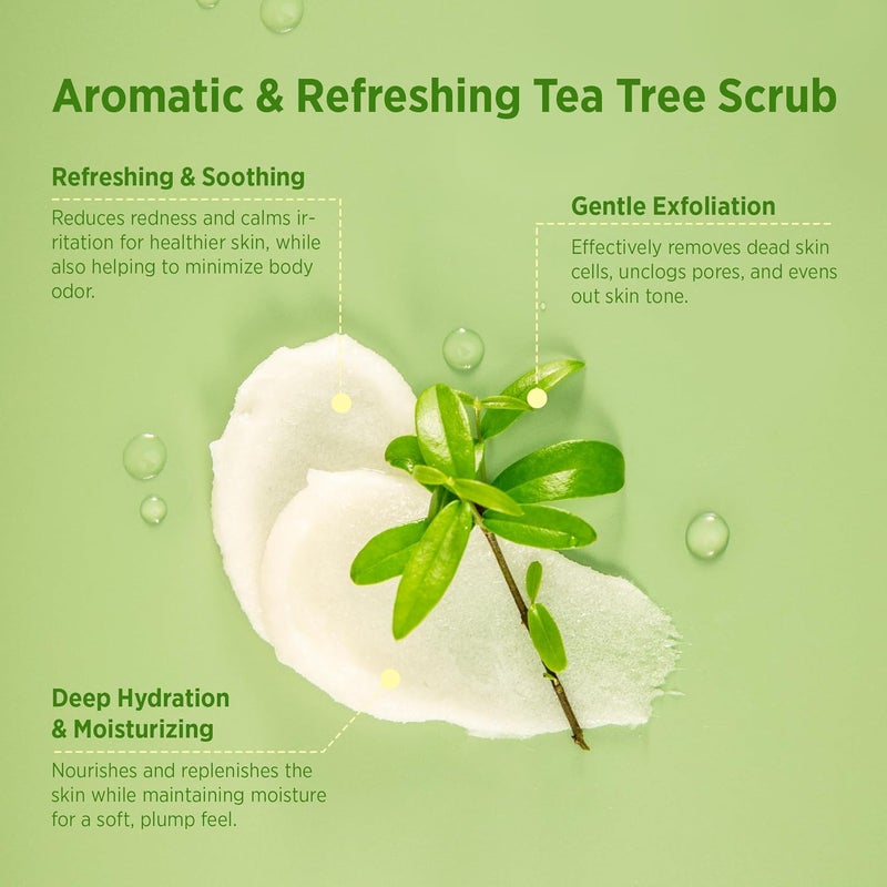 RoyceDerm Tea Tree Exfoliating Body Scrub Deep Cleansing Scrub with Tea Tree Oil Dead Sea Salt for Smooth Skin 12oz - Image 4