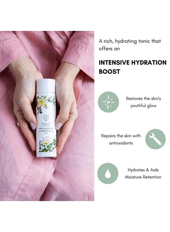 Snow Fox Skin Care Snow Fox Herbal Youth Lotus Tonic With Lotus Root Water Glycolipids And Chlorella Algae Extract Moisturizing Hydrating And Brightening Face Daily Treatment Tonic  - Image 5