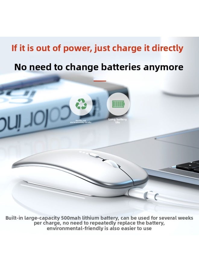 Generic - Wireless Mouse Charging Silent Bluetooth Dual-mode Home Office Laptop Desktop External Unlimited Mouse-Specifications:Technology Gray-single Bluetooth Version [rechargeable + Silent] + Bluetooth 5.0 - Image 1