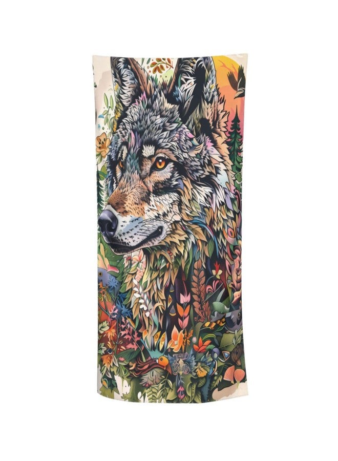 MIEPOS Cool Wolf Beach Towel,32x52in,Quick-Dry Sand-Free Bath Towels,Microfiber Lightweight for Travel Pool Yoga Beach Outdoor Activities Decor Accessories Gifts (Wild Wolf) - Image 1