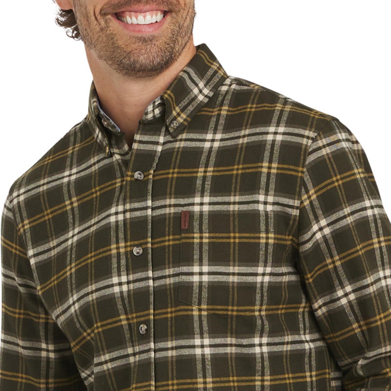 Chaps Men's Classic Fit Long Sleeve Button Down Stretch Flannel Casual Woven Shirt, Rosin, X-Large - Image 2