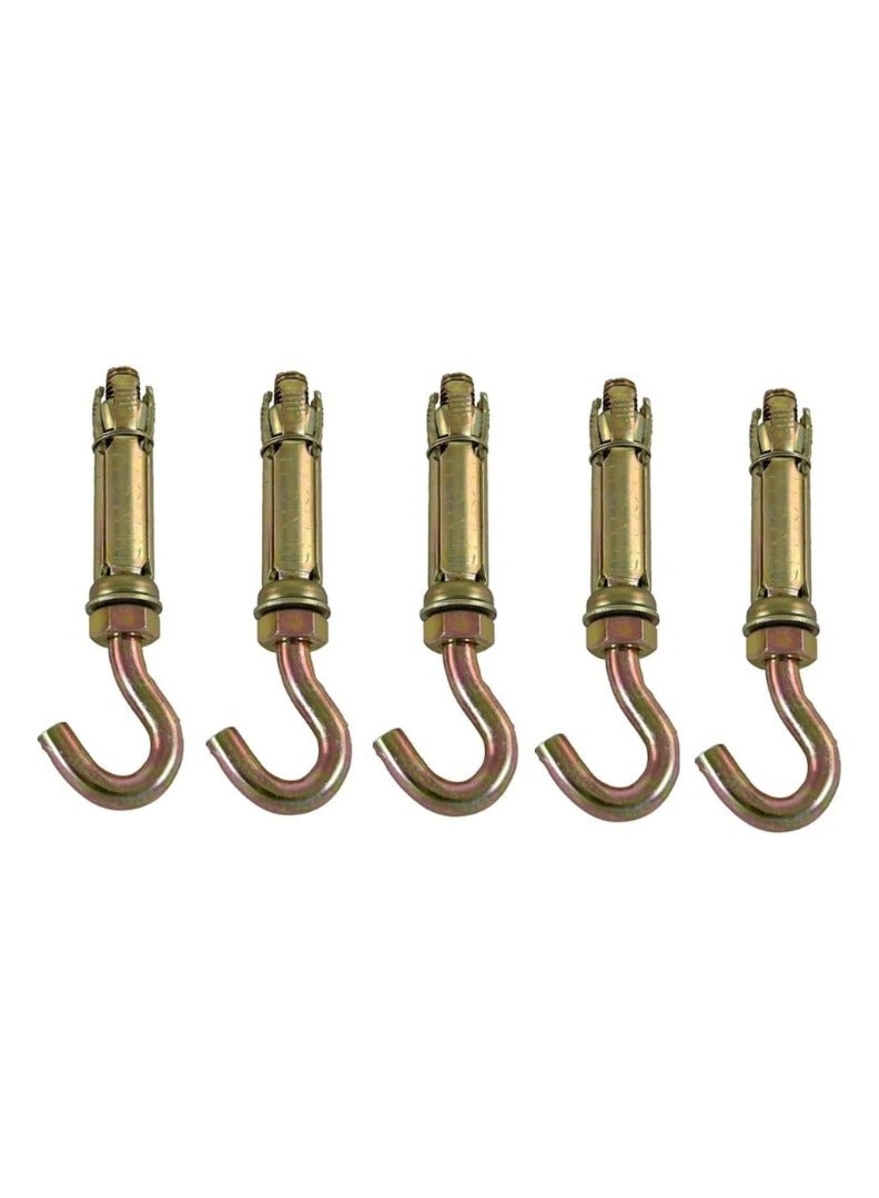 KNP KNP High Strength Metal Sleeve Shield Closed Hook/Eye Hook | Open Hook Anchor Bolt(OPEN HOOK, 6 MM) 5 Pcs 