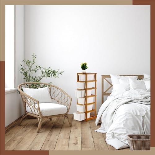 AVZEEGO 6XL Plastic Modular Drawer System for Home, Office, Hospital, Parlor, School, Doctors, Home and Kids, Product Dimension When assembeled (27cmx35cmx105 cm) (WHITE & BROWN, 6XL) - Image 2