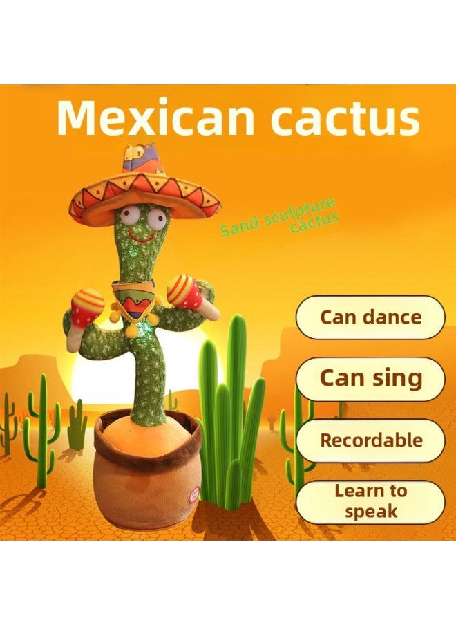 Generic - Dancing Cactus Can Sing Enchanting Flowers Twist And Twist Can Speak Trembles With The Same Online Red Funny Children's Toy Girl-Color:Mexican Style (Arabic Language)-Height:Battery - Image 1