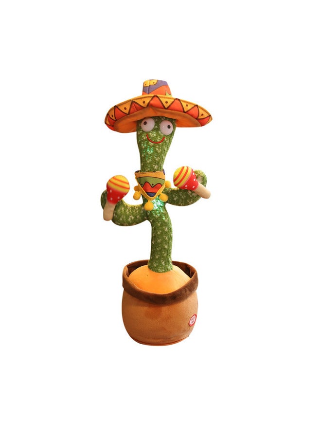 Generic - Dancing Cactus Can Sing Enchanting Flowers Twist And Twist Can Speak Trembles With The Same Online Red Funny Children's Toy Girl-Color:Mexican Style (Arabic Language)-Height:Battery - Image 1