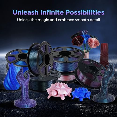FLASHFORGE PLA Filament 1.75mm +/- 0.02mm Upgraded Nebula Purple, Color Changeable 3D Printer Filament 1kg, Chameleon 3D Printing Filament Changing Colors with Light, Perfectly Conceals Layer Lines - Image 3