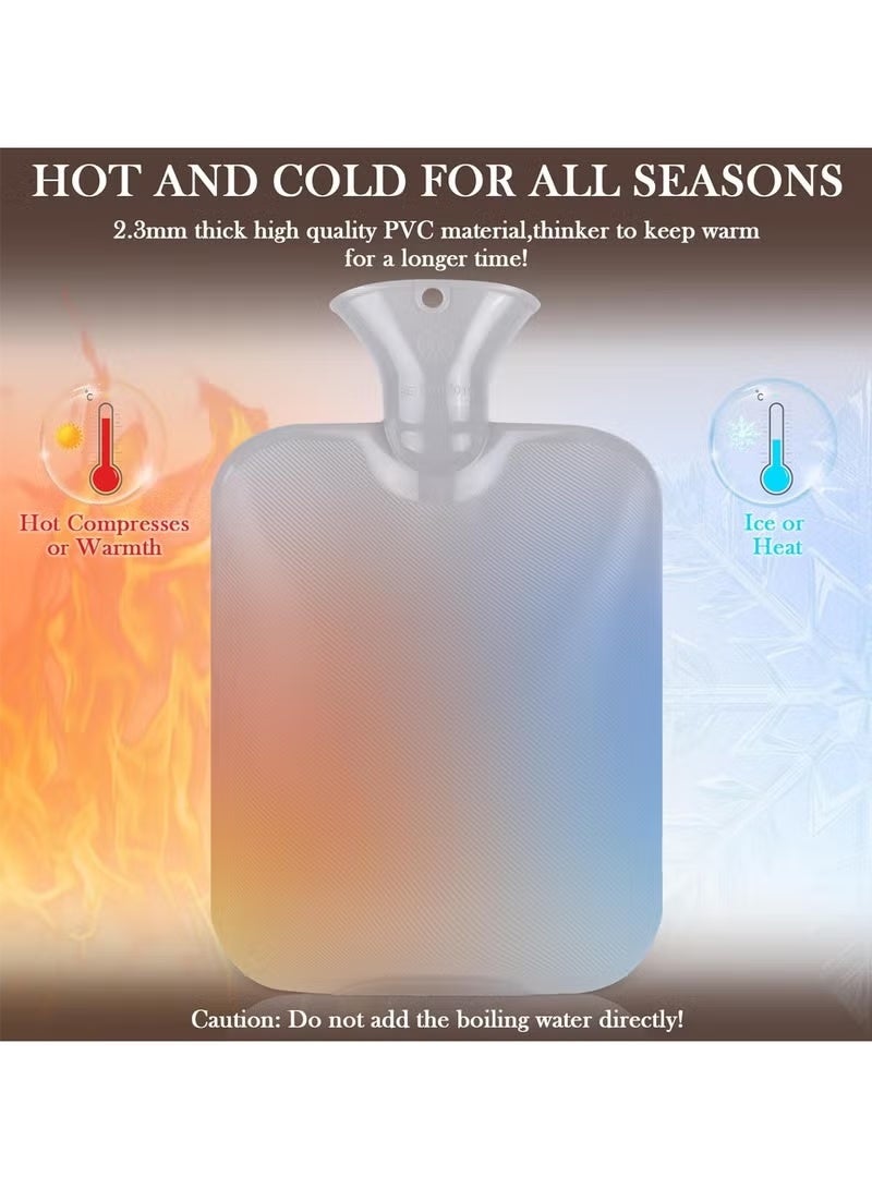 Hot Water Bottle with Soft Fleece Cover, Hot Water Bag for Cold & Hot Therapy, unisex Pain Relief, Back, Neck, Period Cramps Perfect gift for women and children(off white) - Image 4