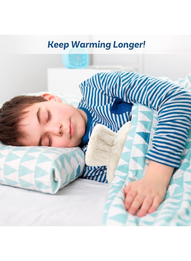 Hot Water Bottle with Soft Fleece Cover, Hot Water Bag for Cold & Hot Therapy, unisex Pain Relief, Back, Neck, Period Cramps Perfect gift for women and children(off white) - Image 5