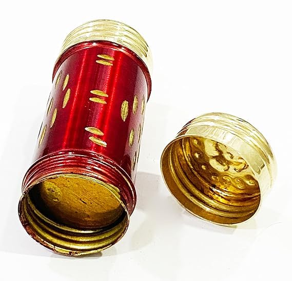 Awadh Chunauti Brass Round Chunauti Pital Chunauti Antique Chunauti Desi Chunauti Chuna Dani Pack of 1 Pcs - Image 4