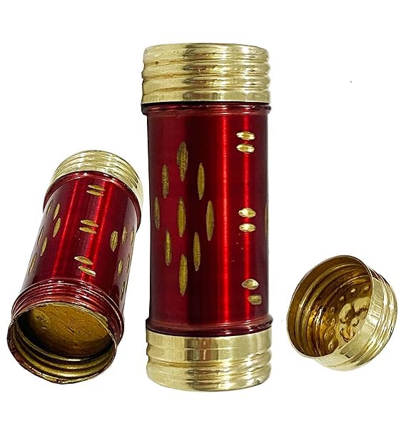 Awadh Chunauti Brass Round Chunauti Pital Chunauti Antique Chunauti Desi Chunauti Chuna Dani Pack of 1 Pcs - Image 1