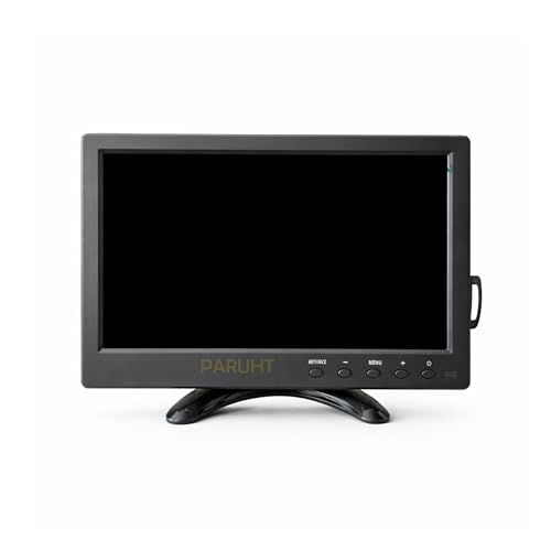 PARUHT 10.1 Inch TFT Color LCD Monitor Screen Display for CCTV, Rear View Vehicle, Photography with AV HDMI VGA DC Input, Black 10HDLCD - Image 1