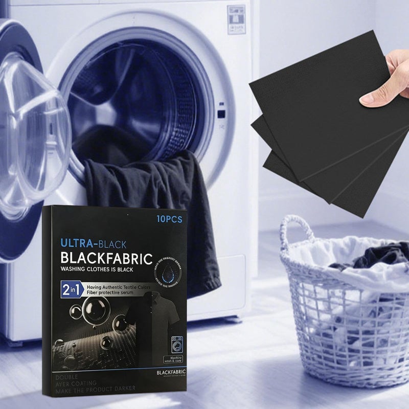 Black Fabric Dye Sheets 10 Pack Restore Color For Cotton Linen Wool Clothes - Image 4