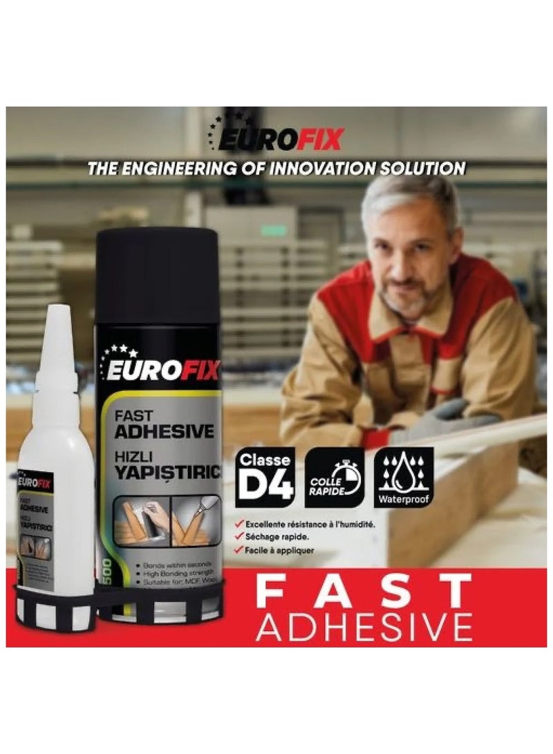 EUROFIX strong adhesive glue with 100 grams and 400 ml spray activator - Image 3
