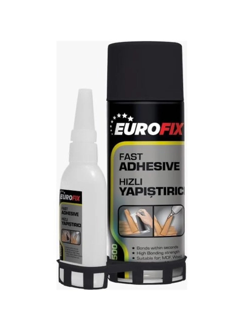 EUROFIX strong adhesive glue with 100 grams and 400 ml spray activator - Image 1