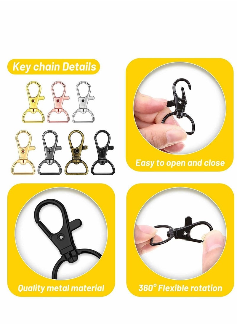 Excefore - Swivel Clasps Lanyard Snap Hooks Keychain, 35 Pcs Clip Hook Lobster Claw Clasp Metal Hook Clasp with D Rings for Keychain Purse Hardware Sewing Craft Project (Multiple Colors, 20 mm) - Image 1