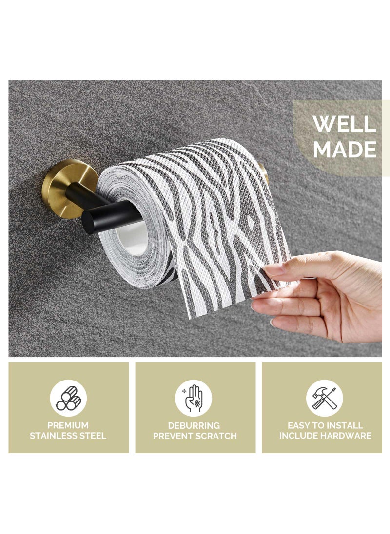Angle Simple Toilet Paper Holder Black & Gold  Angle Simple Stainless Steel Bathroom Tissue Hanger  Lavatory Paper Roll Dispenser Wall Mount  - Image 3