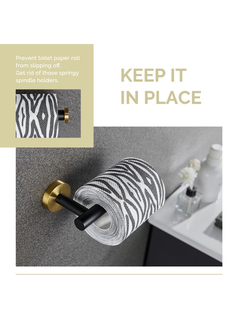 Angle Simple Toilet Paper Holder Black & Gold  Angle Simple Stainless Steel Bathroom Tissue Hanger  Lavatory Paper Roll Dispenser Wall Mount  - Image 5