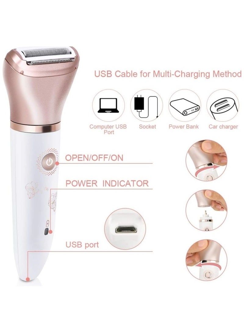 Electric Epilator for Women Painless 2-in-1 Women Shaver Hair Remover for Face, Legs and Underarm Portable Waterproof Bikini Trimmer Wet and Dry Cordless Lady Hair Removal - Image 3