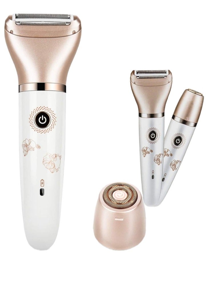 Electric Epilator for Women Painless 2-in-1 Women Shaver Hair Remover for Face, Legs and Underarm Portable Waterproof Bikini Trimmer Wet and Dry Cordless Lady Hair Removal - Image 1