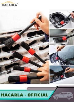 HACARLA 10 pcs Car Detailing Brush Automotive Detail Cleaning Brushes And 1 pcs Car Wash Glove Car Hand Soft Towel Microfiber Chenille Car Cleaning Spong  - Image 2