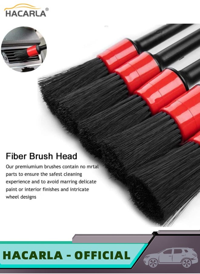 HACARLA 10 pcs Car Detailing Brush Automotive Detail Cleaning Brushes And 1 pcs Car Wash Glove Car Hand Soft Towel Microfiber Chenille Car Cleaning Spong  - Image 3