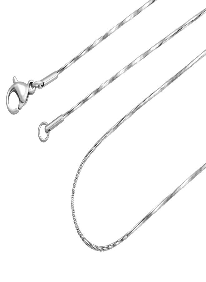 HAQUIL Thin Flexible Stainless Steel Snake Chain Necklace, Jewelry Gift for Men and Women 16/18/20/22/24/26/28/30' 1/1,2/1.5/2/2,5mm, 1mm, Stainless Steel, No Gemstone - Image 1