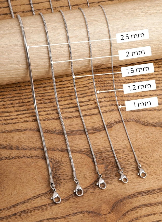 HAQUIL Thin Flexible Stainless Steel Snake Chain Necklace, Jewelry Gift for Men and Women 16/18/20/22/24/26/28/30' 1/1,2/1.5/2/2,5mm, 1mm, Stainless Steel, No Gemstone - Image 2