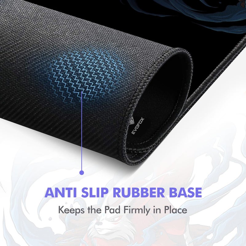 EvoFox Falcon X85 Extended Mouse Pad/Desk Pad for Laptop, PC Gaming and Desk with Extra Large Speed Surface, Non-Slip Base and Anti-fray Stitched Edges XXL [850mm x 300mm] - Image 5