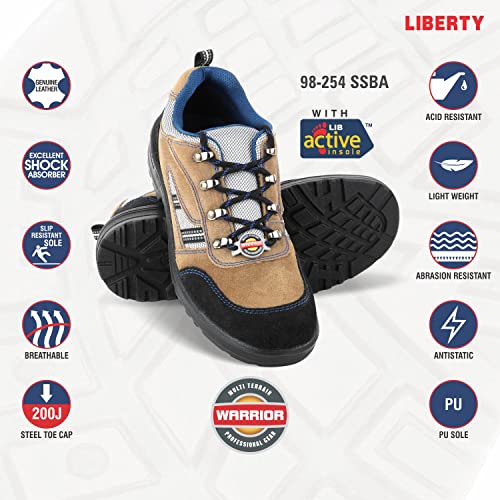 Liberty Warrior 98-254 SSBA Safety Shoe for Men, Genuine Leather, Steel ToeL, Light Weight, Brown, Sizes-5UK-11UK - Image 2