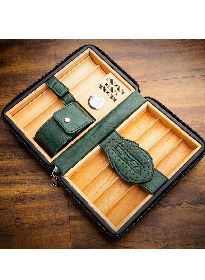 LUBINSKI Travel Cigar Humidor – Portable Airtight Case for Cigars, Durable Protection (5-6 Cigar Capacity), Gift-Ready - Image 1