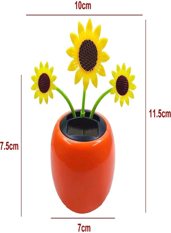 Kryoflare Solar Dancing Flower Car Decoration, Apple Blossom Sunflower with Honey Bee, Swinging Windowsill Ornament - Image 4