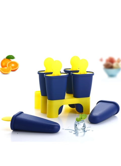 Rubicon Enterprise Ice Candy Maker 6 pcs Set Kulfi Maker Ice Candy Mould Clear Popsicle Mold Homemade Ice Pop Maker Reusable Easy Candy Chocobar Kulfi Mould Tray with SticksMulti Colour