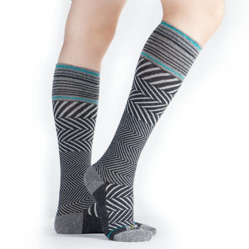 ja vie 76% Merino Wool Compression Socks 15-20mmHg Seamless Toe for Women & Men - Image 3