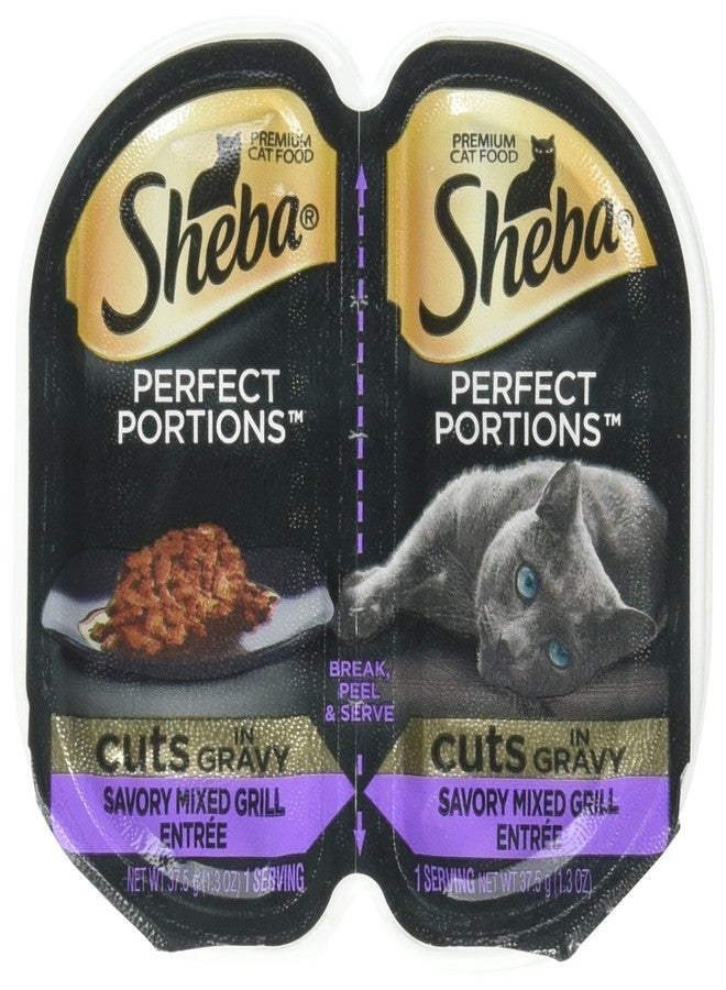 Sheba Perfect Portions Savory Mixed Grill Entree` Cuts in Gravy (5-2 Pack Trays)